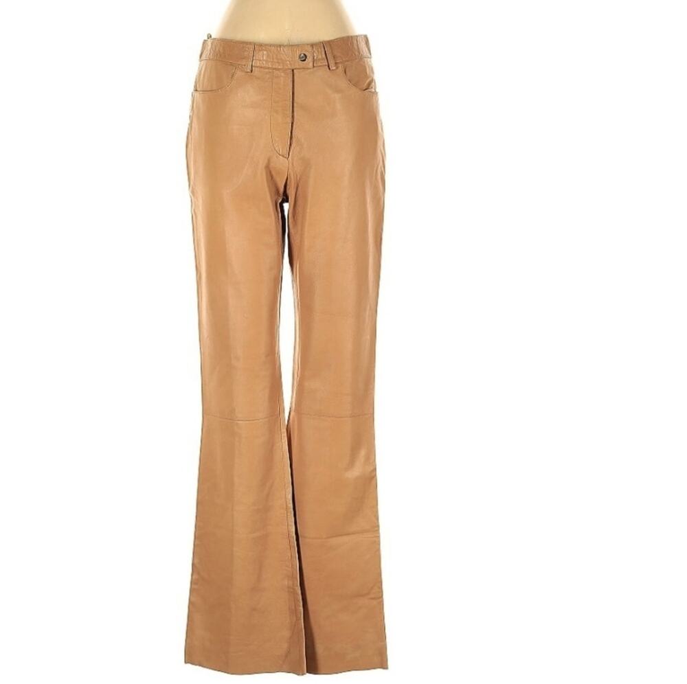 Gucci Archival Tom Ford Vintage Flare Leg Tan Leather Pants (IT 42)